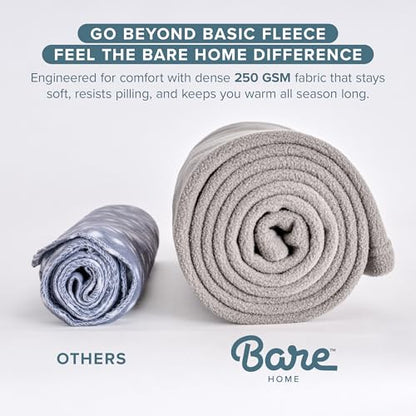 Bare Home Polar Fleece Blanket (Full/Queen, Grey) - color: 05 - Grey, size: Full/Queen