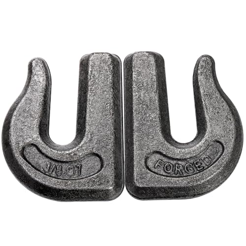 SOUJOY 6 Pack Weld on Grab Hook, 3/8" Tractor Bucket Hooks, G70 Forged Clevis Weldable Tow Chain Hook for Chain Pulling and Lifting, Trailer Truck, Rigging, Car