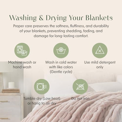 Springtree Home Luxury Micro Plush Throw Blanket | Thick Faux Fur | Dune | Lily Collection | 60" x 70" | Brown Blanket | Ultra Plush - color: Dune, size: 60" x 70" (Large)