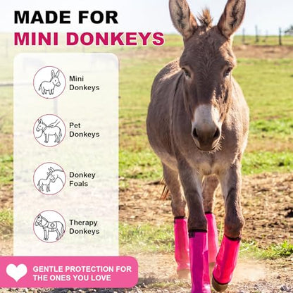 Donkey Fly Boots, Breathable Mesh Leg Wraps - color: Pink