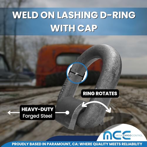 2 Pack 1" Weld On D Rings Forged Trailer Tie Down Anchors 45,000 LBS - color: Pack of 2