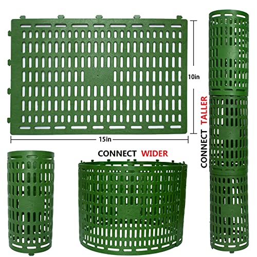 3 Pack Tree Trunk Protector Wrap Green, Mesh Plant Covers Tree Tubes for Seedlings, Saplings, Expandable Weather-Proof Durable Plant Bark Protection from Trimmers, Mowers, Rodents & Sun Scald - color: Green-3 Pieces
