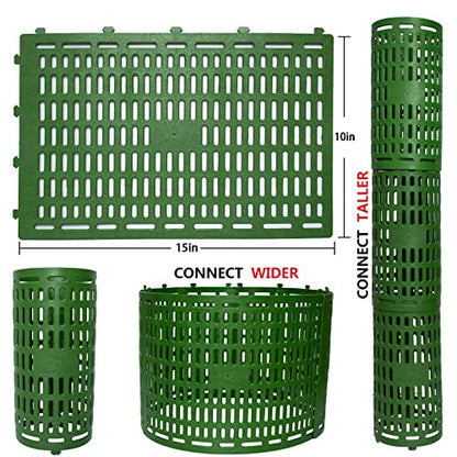 3 Pack Tree Trunk Protector Wrap Green, Mesh Plant Covers Tree Tubes for Seedlings, Saplings, Expandable Weather-Proof Durable Plant Bark Protection from Trimmers, Mowers, Rodents & Sun Scald - color: Green-3 Pieces