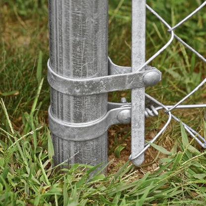 Galvanized Steel Chain Link Tension Band, Durable Steel Chain Link Fence Hardware, Rust-Resistant, Easy Install, Includes Required Bolt (3, 2-3/8") - size: 2-3/8"