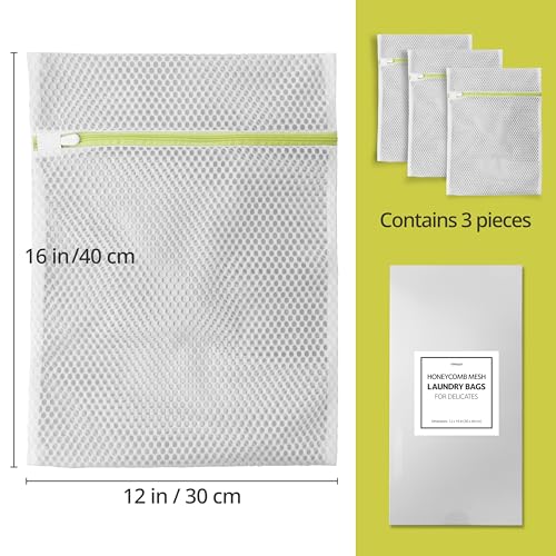 Laundry Bags, 3 Pcs Honeycomb Mesh Laundry Bags for Delicates, 12" x 16"