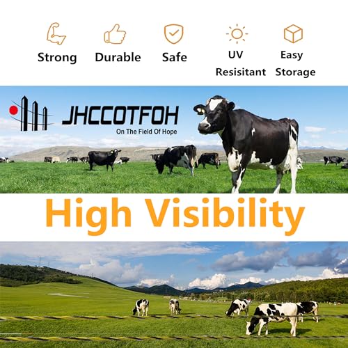 Electric Fence Polywire 1312 Feet，400 Meters 6 Conductors Portable Electric-Fence Rope for Reliable Conductivity and Rust Resistance - size: 1312 Feet