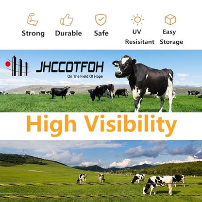 Electric Fence Polywire 656 Feet, 200 Meters 6 Conductors Portable Electric-Fence Rope for Reliable Conductivity and Rust Resistance - size: 656 Feet