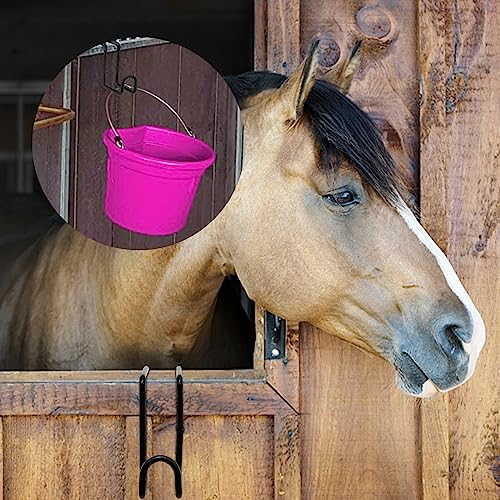 4 Inch Tack Hook Over Rail Bridle Hooks Heavy Duty Horse Water Bucke (2PCS) - size: 2 Pieces