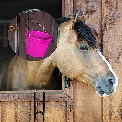4 Inch Tack Hook, Over Rail Bridle Hooks Heavy Duty Horse Water Bucke, Horse Stall Hooks for Fence Stables Cloakroom Garage (6PCS) - size: 6 Pieces