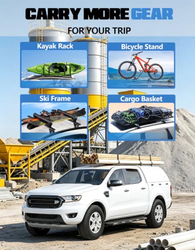 500lbs Universal Roof Ladder Rack 57" for Van & Pickup Truck Cap & Topper - size: Fit for Pickup Truck Cap & Topper