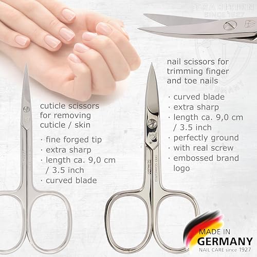 3 Swords Germany – Manicure Pedicure Grooming Set kit (548) - color: Black - Genuine Leather