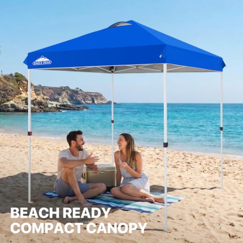 EAGLE PEAK 6.6x6.6 Pop Up Canopy Tent Easy Up Canopy Outdoor, Blue - color: Blue, size: 6.6x6.6