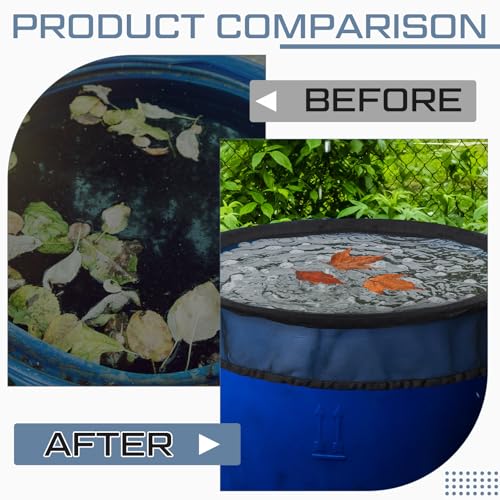 SATINIOR 4 Pack Pop-up Rain Barrel Cover, 24.8 Inch Rain Barrel Mesh Cover with Drawstring, Water Collection Bucket Netting Screen to Help Keep Leaves, Debris and Insects Out - size: 24.8 Inch