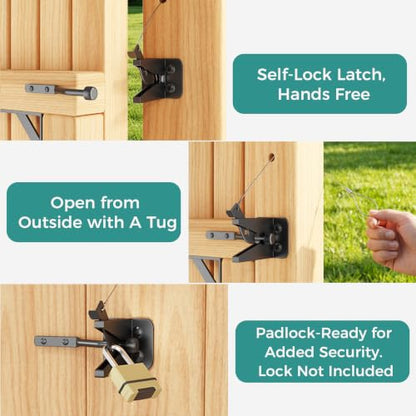 Self-Close Wooden Gate Hardware Kit, Heavy Duty Wood Bracket & Spring Hinge