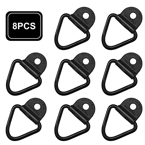 Cargo Tie-Down Anchors,8-Pack Black Steel V-Ring Bolton Trailer Cargo Tie Down,for Trailers,Trucks and Warehouses Replacement for D-Ring Plastic Flush Mount Pan Fitting Tie Down - color: V-ring 8-Pack