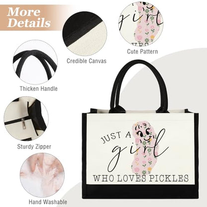 GevGuxLuo Tote Bag for Women Animal Lover Bag Gift for Women - color: Pickles