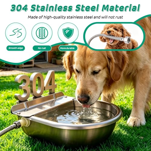 Automatic Horse Drinking Waterer Bowl,Upgrade Stainless Steel Farm Livestock Water Dispenser with Drain Hole and Float Valve for Horse,Dog, Chicken,Goat,Pig (B)