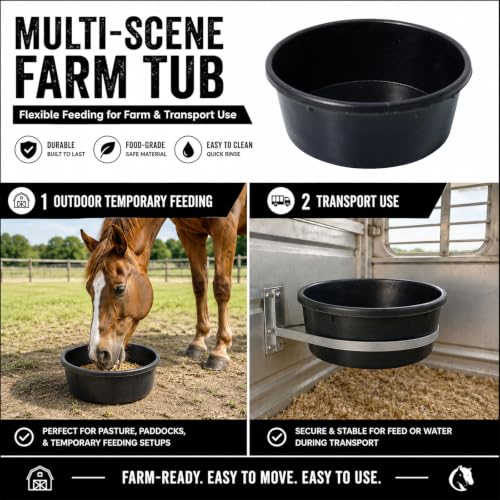 LOVIVO Horse Rubber Feed PAN 1GALLON 3 - size: 1 gallon 3PCS
