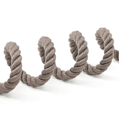 Mile High Life Dog Leash Braided Cotton Rope with Leather-Reinforced Ends - color: Camel, size: 72 Inch-1/2"