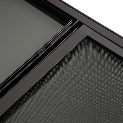HECASA 18" W X 24" H RV Window W/Trim Ring & Mesh Screen Vertical Slide Fit for Van, Cargo, Trailer, Camper Tinted Tempered Glass Aluminium - size: 18" W x 24" H