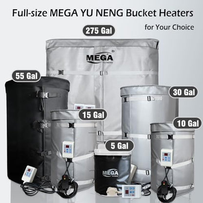 Industrial Grade/Weather Resistant Drum Heating Blanket,55 Gal Drum Heater Fixed Thermostat 0-150℉,Insulated Pail Band Heater with 10ft Power Cable - size: 55Gal