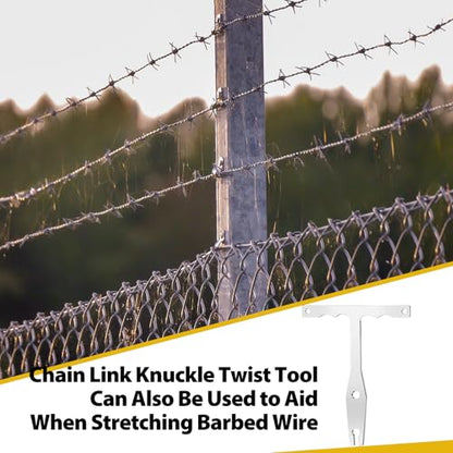 Blulu Chain Link Knuckle Twist Tool Fence Hardware Chain Link Fence Fabric Stretching and Tensioning Tool Metal Knuckle Twist Installation Tool for Tensioning and Holding Chain Link Fabric Barbed Wire