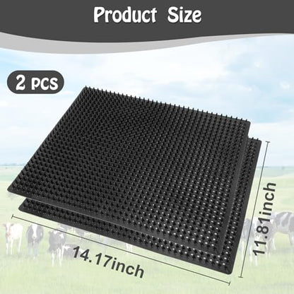 2 Pack Middle Livestock Scratching Post Pads.Horse Scratching Brush - size: M