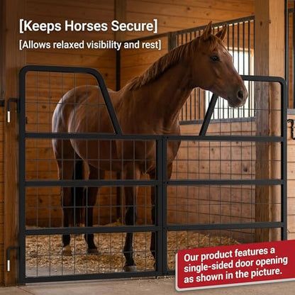 Welded Horse Stall Door, 48 x 32in Stall Guards for Horses with Two-Way Opening, Heavy Duty 0.8in Stall Gate, Stronger Horse Stall Guard Ideal for Standard Barn Doorways and Equestrian Properties