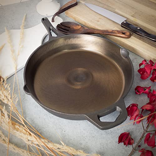 12 Inch Smooth Wasatch Pre-Seasoned Round Cast Iron Skillet - size: 12 Inch