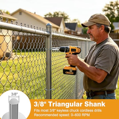 Chain Link Fence Ties: 9 Gauge Fence Wire Twisting Tool for Drill