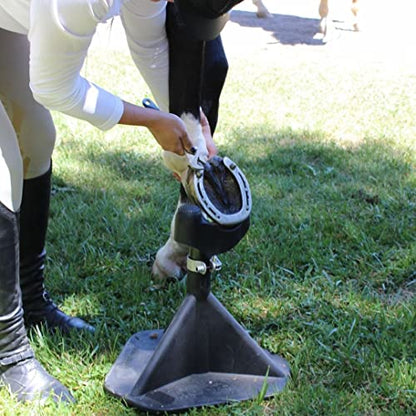 HOOF-IT Blacksmith Farrier Horse Hoof Stand, Black - color: Black