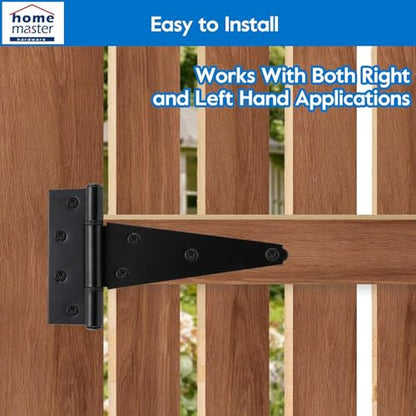 HOME MASTER HARDWARE 8" Heavy Duty Gate Hinges, 2 Pack T Strap Hinges - size: 8 in-2 Pack