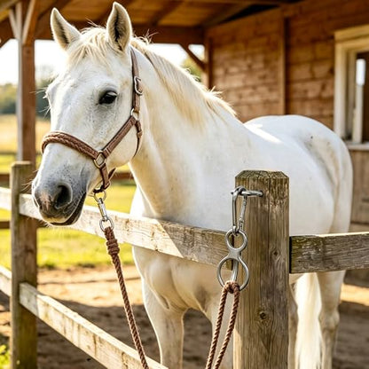 Blocker Tie Ring for Horses, Safe Training Tack Prevents Pulling Back | Heavy Duty Stainless Steel Cross Tie Rings, Premium Equestrian Supplies & Trailer Accessories