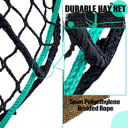 Riakrum 2 Pcs 47 x 20 x 20 Inch Large Square Bale Hay Net Horse