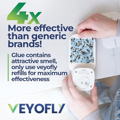 VEYOFLY Fruit Fly Traps Indoor Plug-in UV, Gnat Trap, 4 Device + 6 Refills - size: 4 Devices + 6 Refills