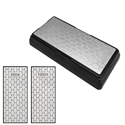 Double-Sided Diamond Sharpening Stone for Scissors Knives Outdoor Kitchen Sharpening Tools Coarse 400#/Extra Fine 1000#