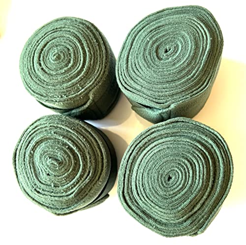 Fleece Horse Polo Wraps Set of 4 Bandages (Green)