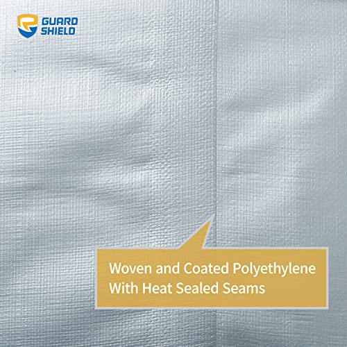 GUARD SHIELD Heavy Duty Tarp 8x10 Feet Silver Multi Purpose Thick Waterproof Poly Tarp Cover 10mil - color: Silver, size: 8x10