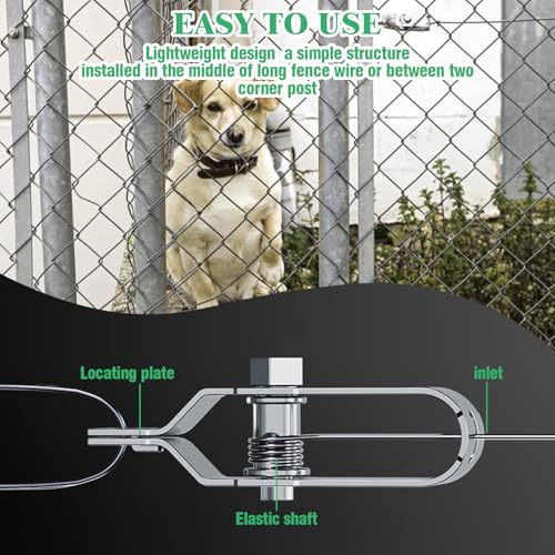 12Pcs Electric Fence Tightener, Heavy Duty Silver Galvanised Inline Wire Ratchet Tensioner for Tensioning Cable Farm, Fence, Home (90mm/3.5”) - size: 90mm/3.5”