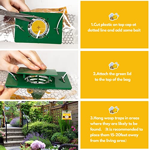 6 Pack Disposable Wasp Traps Outdoor Hanging, Bee Bags Traps for Outside - size: 6 Pack-A2