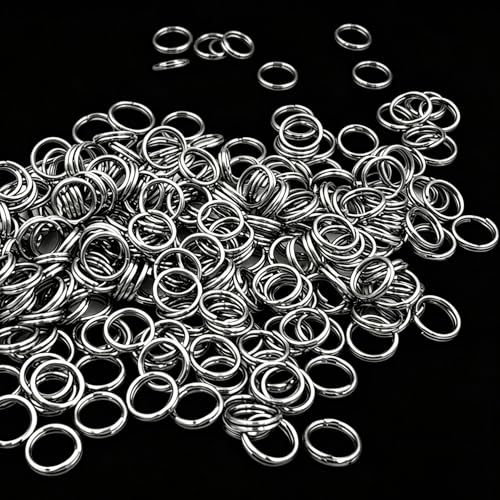 200pcs Silver Jump Ring Split Keyring Mental Connectors for Keychains, Jewelry Making, Pet Collars, Crafts 10mm - size: 10mm