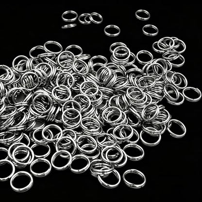 200pcs Silver Jump Ring Split Keyring Mental Connectors for Keychains, Jewelry Making, Pet Collars, Crafts 10mm - size: 10mm