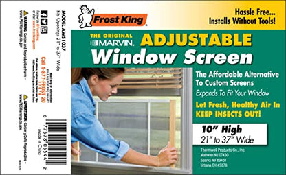Frost King AWS1037SP WB Marvin Adjustable Window Screen, Natural - style: 10" High x Fits 21 -37" Wide