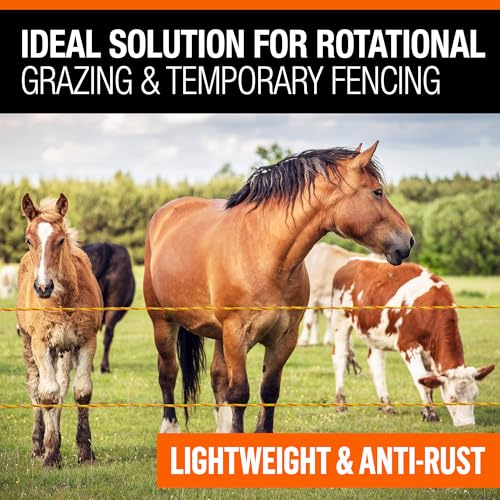 Electric Fence Polywire 1/8” with 9 Stainless Steel Strands - High Visible Wire Fencing for Horse, Cattle, Livestock - Portable Fencing with UV and Rust Resistance - 1640ft