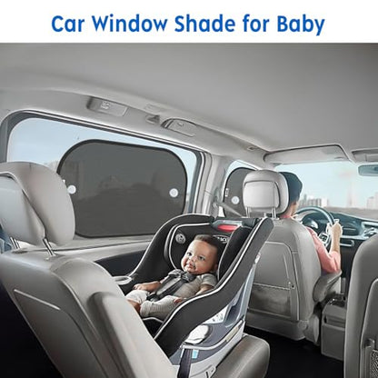 Car Shades for Side Windows 19"x12"(4 Pack),Sun Shade for Car Window with 8 Suction Cups,Window Shades Can Blocks 99.98% UVR,Window Shade for Baby,Glare Shield Protection