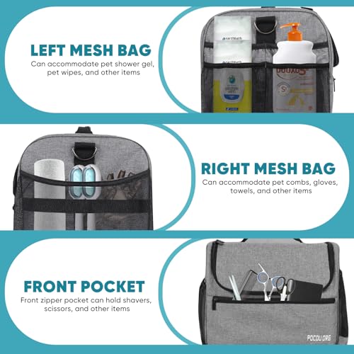 Pet Travel/Grooming Supplies Organizer Carry Bag - Compatible with Oneisall/Neabot Dog Grooming Vacuum, Large Capacity - Bag Only (Gray) - color: Gray