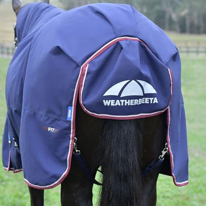 WeatherBeeta ComFiTec Essential Turnout 360g, Navy/Burgundy, 75" - color: Navy/Burgundy, size: 75"