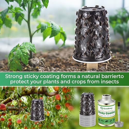 Qualirey Sticky Coating Trap with Brush and 12 Pcs Plastic Cup, Horse Bug - style: Horse Bug