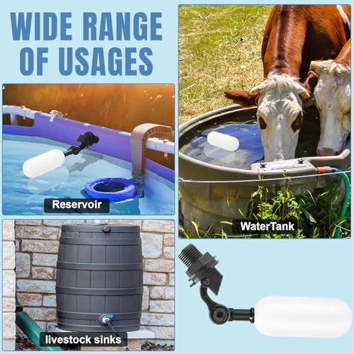 Blulu 3 Pack Float Valve 1/2 Inch Automatic Fill Float Valve, Black - color: Black