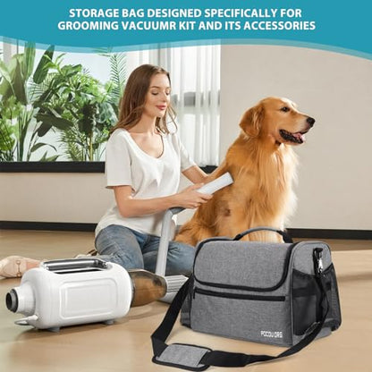 Pet Travel/Grooming Supplies Organizer Carry Bag - Compatible with Oneisall/Neabot Dog Grooming Vacuum, Large Capacity - Bag Only (Gray) - color: Gray